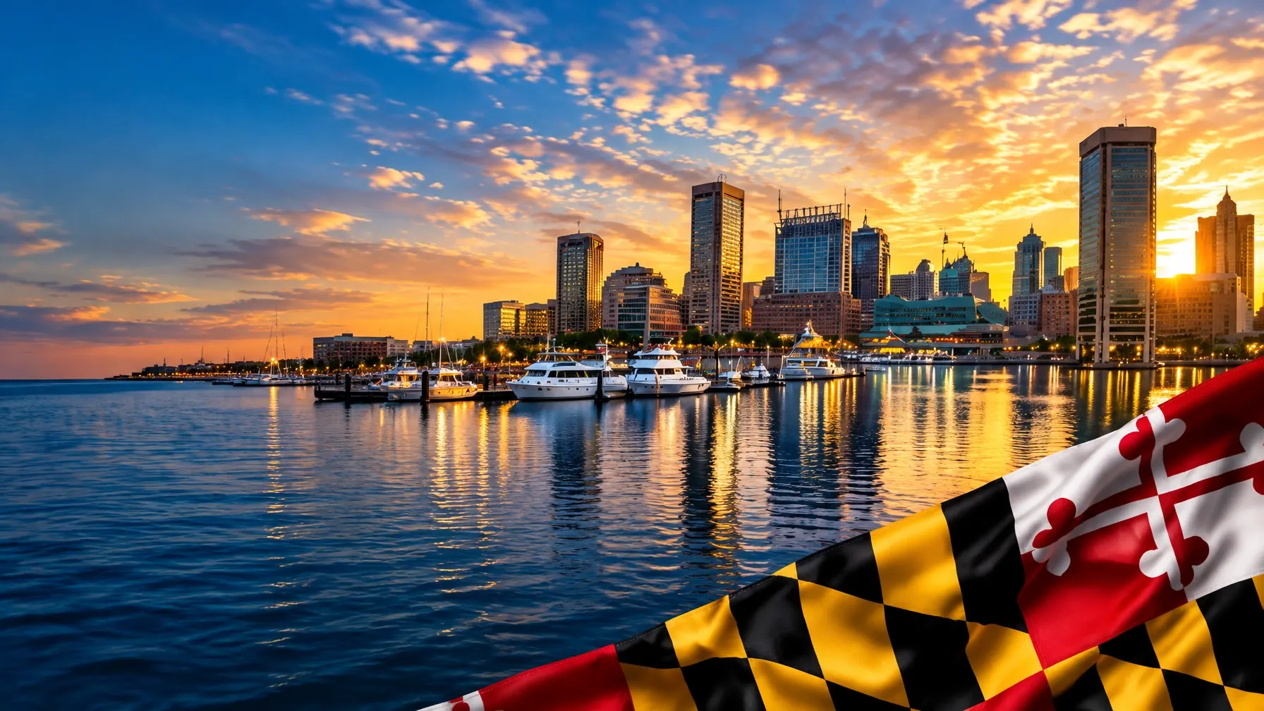 Baltimore Inner Harbor at sunset