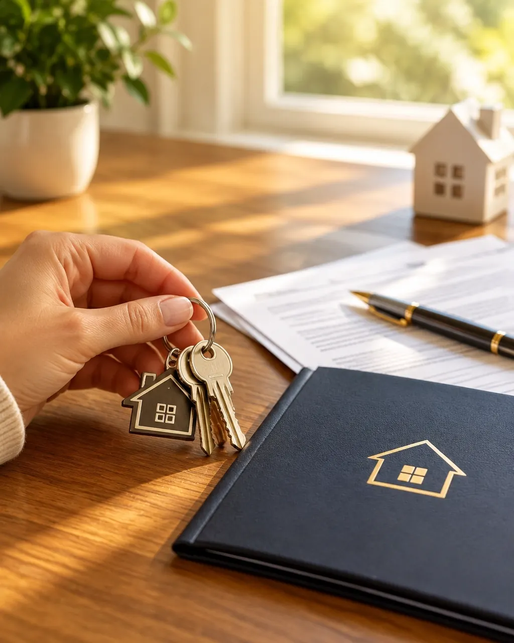 House keys beside paperwork